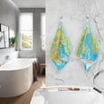 thumbnail image 5 of Coolnut Hand Towels World Map Classic Patterned 2 PCS, Cotton Bath Towel for Drying Face Hands Body Decorative Water Absorbent Lightweight Towels for Bathroom Ktichen Travel Gym, 16"x28", 5 of 6