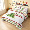 thumbnail image 3 of Erosebridal Christmas Truck Twin Quilt Set, Christmas Tree Twin Coverlet Set, White Steal Christmas 2 Pieces 1 Bedspread and 1 Pillowcase, 3 of 7