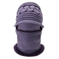 thumbnail image 2 of XIAOCHA Women’S Open‑Knit Brimmed Balaclava Solid Fall‑Winter Hood,Light Purple, 2 of 3