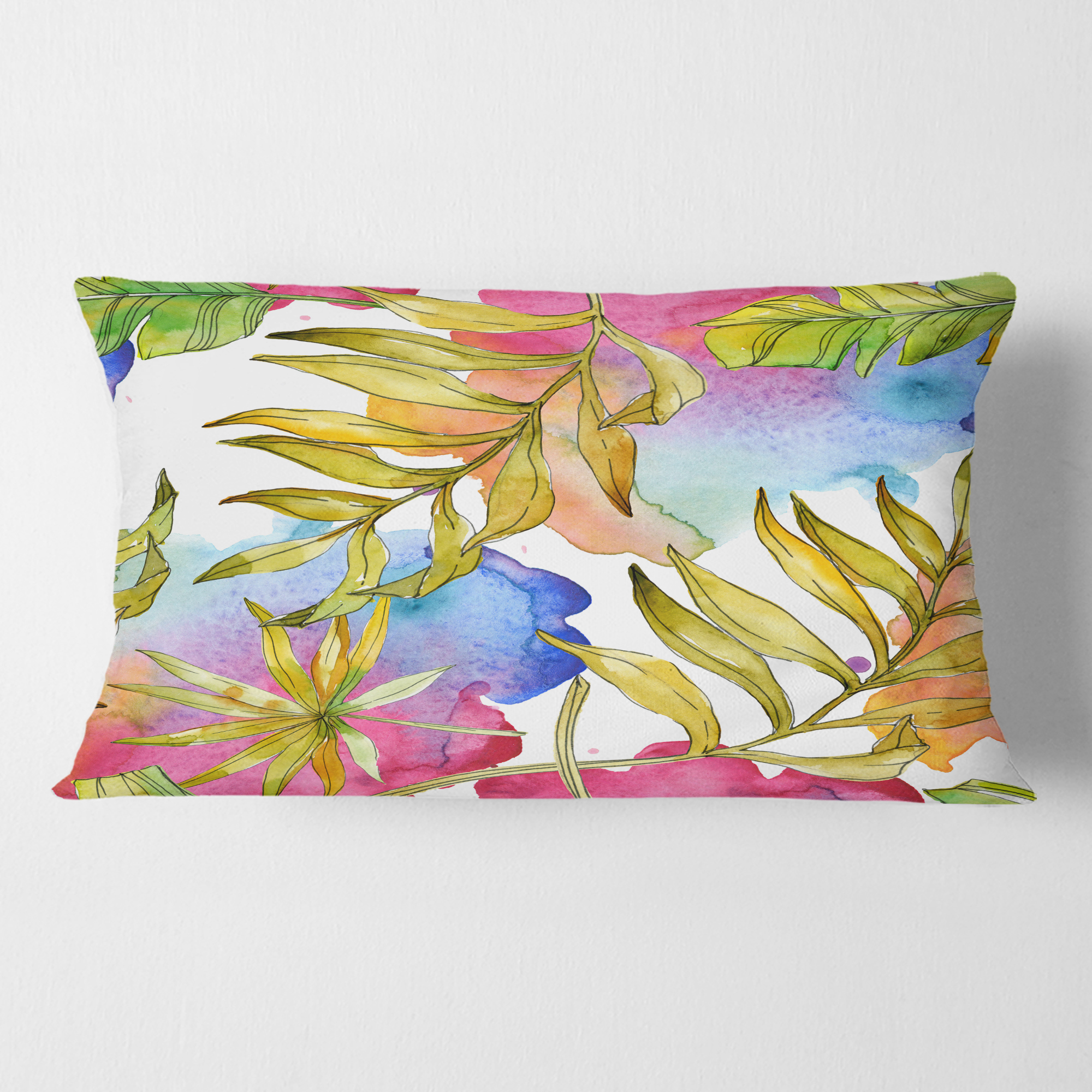 Designart Tropical Foliage IV' Mid-Century Modern Throw Pillow - 12x20