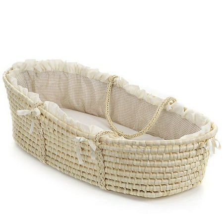 Badger Basket Moses Basket with Liner, Tan Gingham