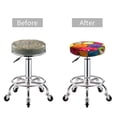 thumbnail image 3 of Uemuo Brightly Colored Cupcakes Pattern Round Bar Stool Seat Covers Washable Stool Cushion Slipcover Elastic Bar Chair Covers-, 3 of 7