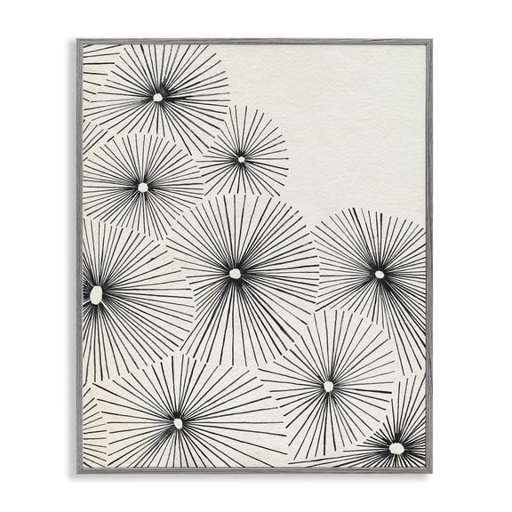 Stupell Industries Modern Contemporary Flowers Abstract Gray Framed Giclee Art, 24 x 30, by Grace Popp