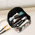 thumbnail image 2 of FORMRS Makeup Bag Travel Cosmetic Organizer for Women Fold Flat Zipper Pouch with Handle, Snowman Family, 2 of 8