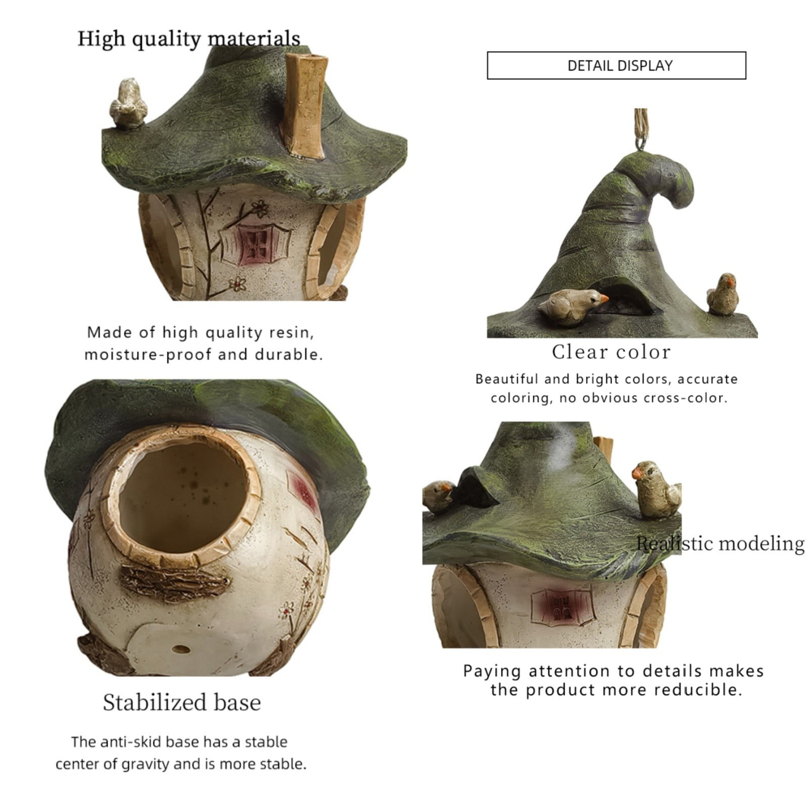 EUDIDV Suet Bird Feeder Hummingbird's Lair Hanging Tree Hummingbird Warm Lair Outdoor Courtyard Resin Decoration Bird Feeding Device Avian Feast Station