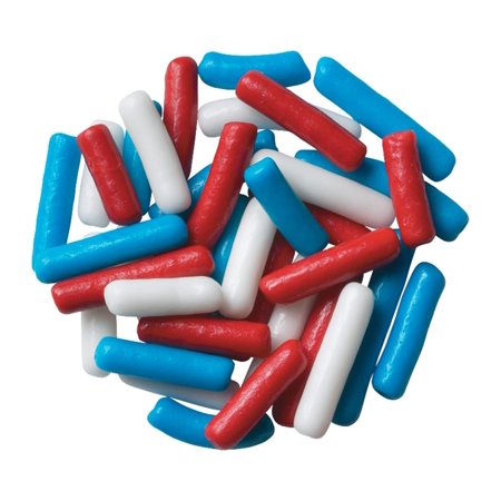 Decopac Candy Sprinkles, 26Oz, Red, White And Blue Sprinkle Mix, Fancy Sprinkles In Handheld Container, Edible Sprinkles For Celebration Cakes, Cupcakes, Cookies - Red, White And Blue