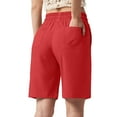 thumbnail image 6 of UAMVSH Bermuda Shorts for Women Elastic Waist Pockets Shorts with Drawstring Casual Summer Beach Vacation Long Shorts, 6 of 6