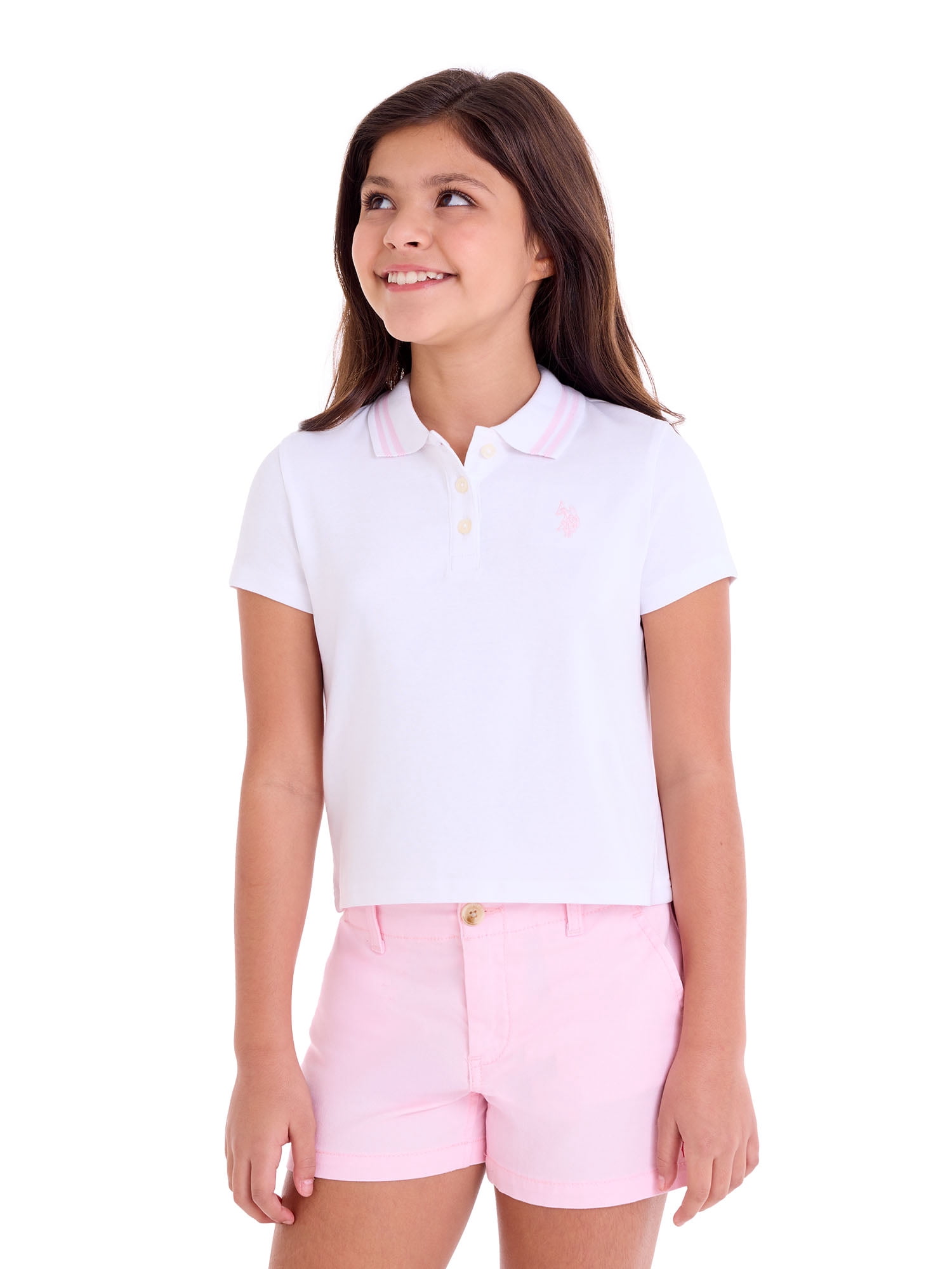 U.S. Polo Assn. Girls Short Sleeve Polo Shirt, Sizes 4-18
