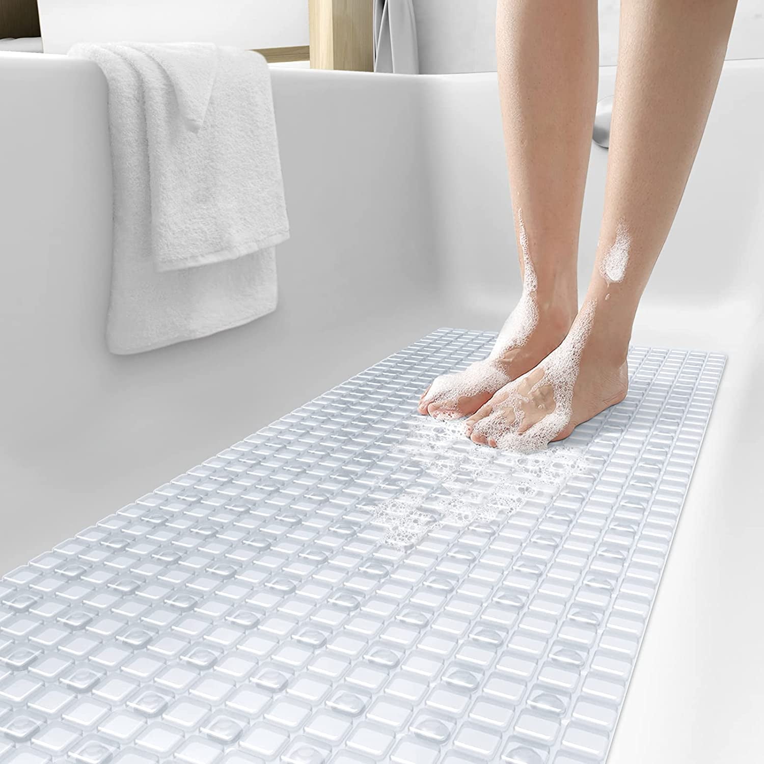 Shower Mat Extra Large Non Slip Mat For Elderly & Kids Paper Towel Holder