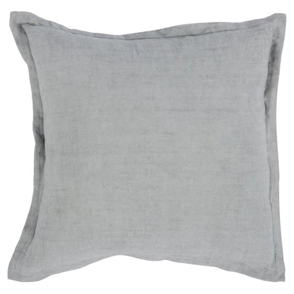 Pemberly Row 22x22" Square Transitional Linen Fabric Throw Pillow in Gray