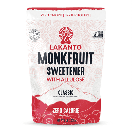 Lakanto Classic Monk Fruit Sweetener with Allulose - White Sugar Substitute, Keto Friendly, 5 lb