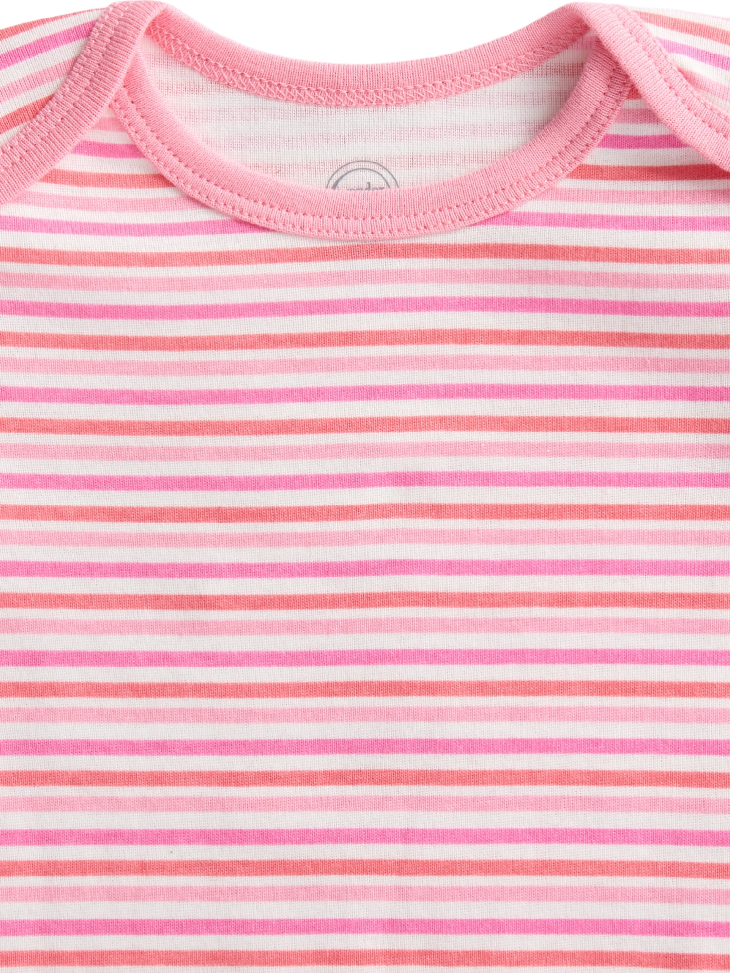 Wonder Nation Organic Cotton Baby Girls Cotton Bodysuit with Long Sleeves, 4-Pack, Sizes 12M-24M