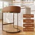 thumbnail image 5 of Zesthouse 26.6″ Modern Bar Stools Set of 2, Upholstered Faux Leather Counter Height Stools with Low Back and Thickened Antique Bronze Metal Frame, Kitchen Island Bar Chairs, Brown, 5 of 9