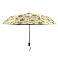 thumbnail image 2 of Cartoon Bee and Sunflowers Compact Sun Umbrella Windproof Travel Umbrellas for Rain Strong Portable UV Protection, 2 of 8