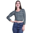 thumbnail image 4 of Moomaya Round Neck Crop Tops For Women Cotton Jersey Printed Blouses T Shirt, 4 of 5