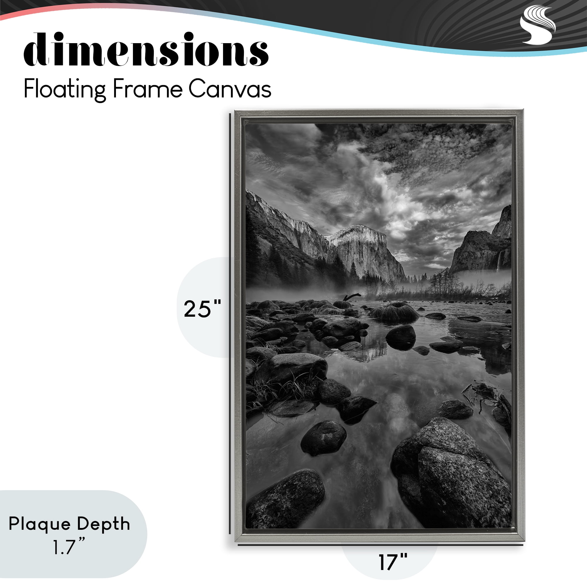 Stupell Industries Morning in Yosemite Valley Gray Framed Floater Canvas Wall Art, design by Jon Evan