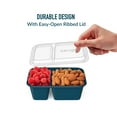 thumbnail image 5 of Bentgo Prep - 2-Compartment Snack Containers with Lids - Reusable, Microwaveable, Durable & BPA-Free, Freezer and Dishwasher-Safe Meal Prep Food Storage - 10 Trays & 10 Lids (Deep Teal), 5 of 8