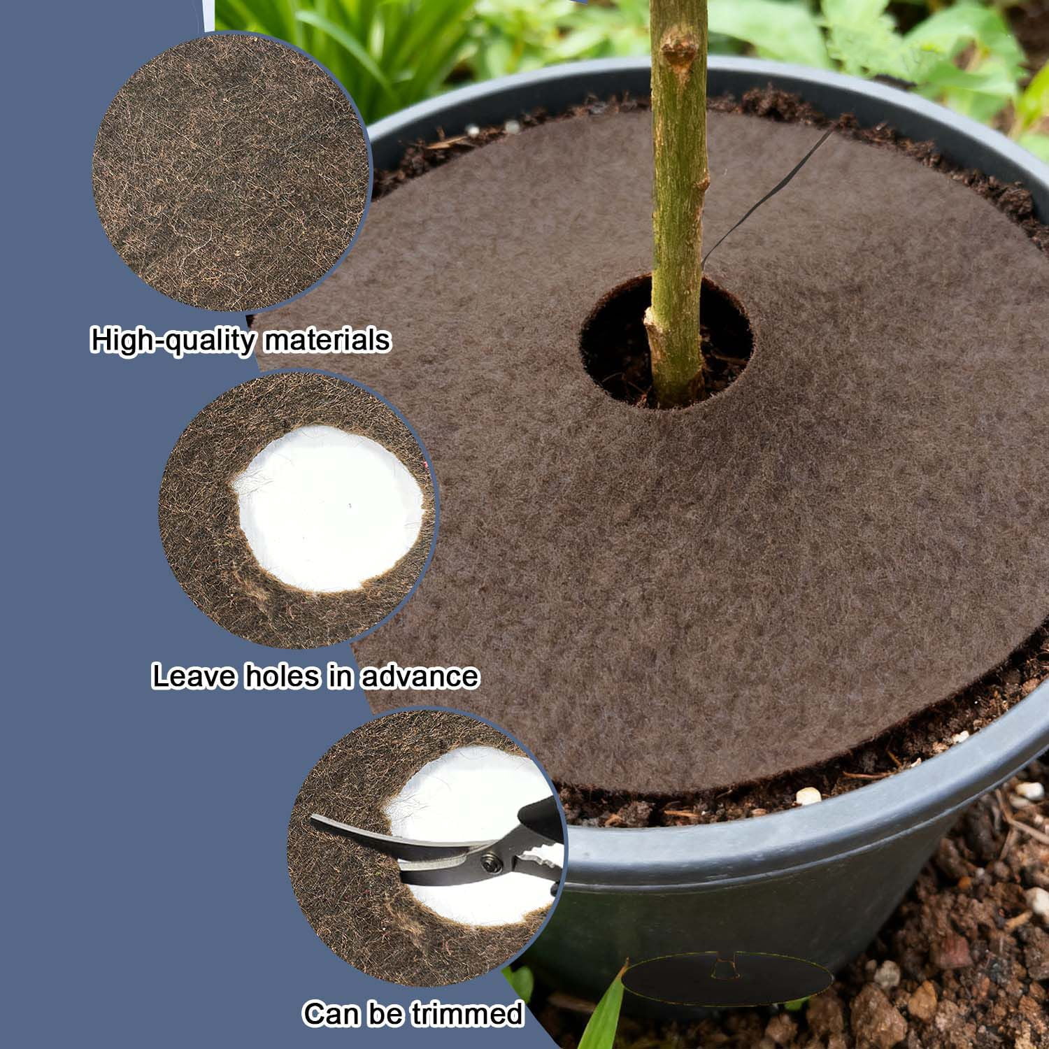 40.15 Inch Non-Woven Tree Mulch Ring - Degradable Tree Protector Mat, Biodegradable & Reusable Tree Mulching Ring for Landscaping, Weed Control, and Root Protection(xxw)