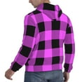 thumbnail image 3 of Bingfone Purple Black Buffalo Plaid Men'S Drawstring Hoodie Long Sleeve Pocket Sweatshirts-4x-Large, 3 of 9