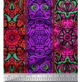 thumbnail image 2 of Soimoi Poly Georgette Fabric Stripe & Mandala Kaleidoscope Print Sewing Fabric Yard 52 Inch Wide, 2 of 3