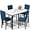 White & Blue, variant on Recaceik Dining Table Set for 4, Kitchen Table and Chairs Set of 4 Modern Faux Marble Dinner Tabletop with Upholstered Velvet Chairs for Apartment Small Space