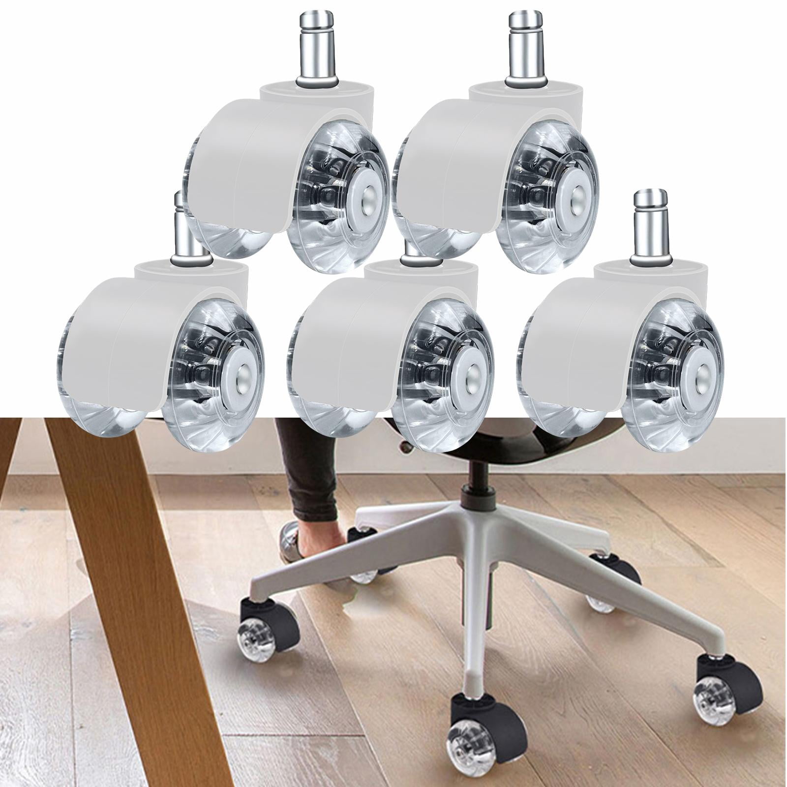 Heavy Duty Office Chair Caster Wheels Set of 5 Roller Wheel for Floor Protecting