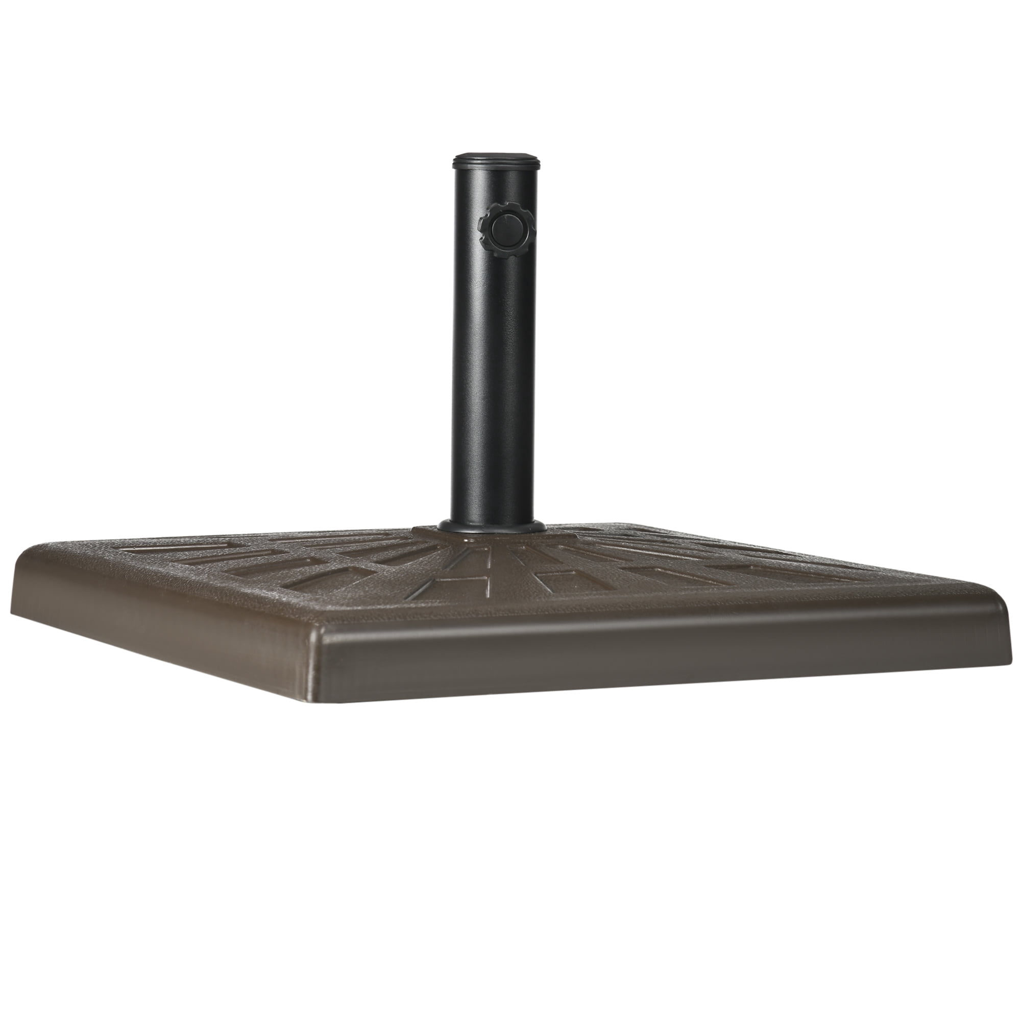 Outsunny 42lbs Resin Patio Umbrella Base 20" Outdoor Umbrella Stand, Brown