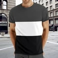 thumbnail image 2 of Men Summer Tops Men's Fashionable Casual Solid Round Neck Pocket Short Sleeved T Shirt Top Mens Long Sleeve Tee Spandex Walking T Shirts Men 6 Foam Mens Tee Tops Fall Long Sleeve Workout Dark Gray S, 2 of 8