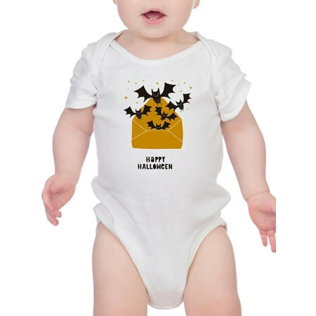

Happy Halloween Bats Envelope. Bodysuit Infant -Image by Shutterstock 6 Months