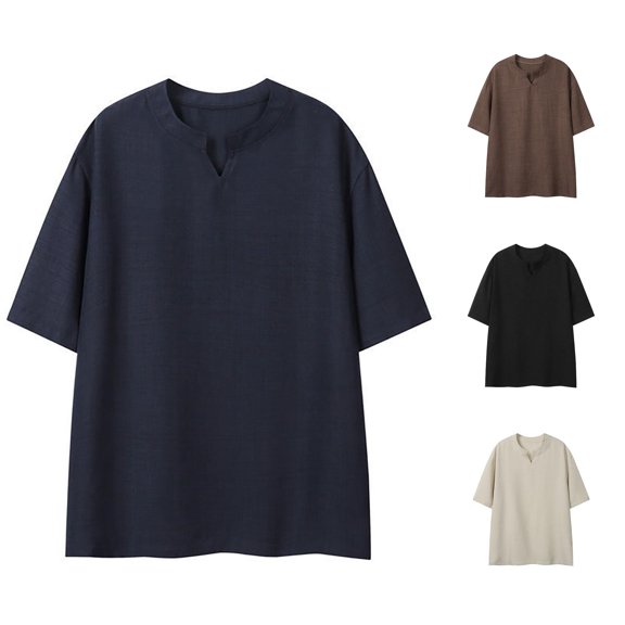 Short Sleeve Summer Solid Neckline Lyocell Like Casual Tee Shirts Blank T Shirt Big T Shirt T Shirt for Men Pack
