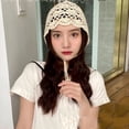 thumbnail image 4 of SikaFu Vintage Beanies Women Hat Vintage Handmade Crochet Knitted Hat Lady All Seasons Skullies Beanies Female Flower Beanie Hat, 4 of 6