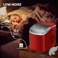 thumbnail image 2 of LHRIVER Countertop Ice Maker, Self-Cleaning Portable Ice Maker Machine with Handle, 9 Bullet-Shaped Ice Cubes Ready in 6 Mins, 26Lbs/24H with Ice Scoop and Basket for Home/Kitchen/Party-Red, 2 of 7
