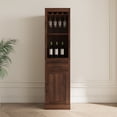 thumbnail image 3 of CoSoTower Brown Walnut Color Modular Wine Bar Cabinet with Storage Shelves with Hutch for Dining Room, 3 of 9