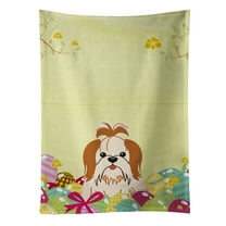 Carolines Treasures BB6087KTWL Easter Eggs Shih Tzu Red White Kitchen Towel 15 X 28" multicolor