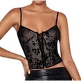 thumbnail image 2 of Bras for Women, Womens Solid Color Lace Suspender Wrapped Around Chest Waist And Backless Bra With Transparent Mesh And Zipper Closure, 2 of 4