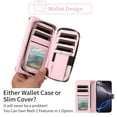 thumbnail image 2 of Compatible with iPhone 16 Pro Max 6.9 inch Wallet Phone Case Tempered Glass Screen Protector Bling Glitter Crossbody Lanyard Strap Flip Zipper Purse Card Holder Cell Cover for iP 16 i16PM Women Pink, 2 of 8