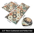 thumbnail image 5 of Moroccan Boho Anti-Fatigue Kitchen Rug Set of 2 Teal Floral Farmhouse Vintage Cushioned Kitchen Floor Standing Mat Waterproof Non-Slip Kitchen Mat and Rugs PVC Ergonomic Comfort Foam Rug, 5 of 6