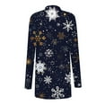 thumbnail image 3 of Womens Cardigans Plus Size Christmas Printed Long Sleeved Cardigan Jacket Cardigans Navy XL, 3 of 5