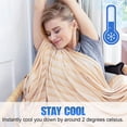thumbnail image 4 of Cooling Throw Blanket for Hot Sleepers,Double Sided Cold Effect, Lightweight Breathable Summer Bed Blanket for Couch, Transfer Heat to Keep Body Cool Night Sweats,50"x70", 4 of 5
