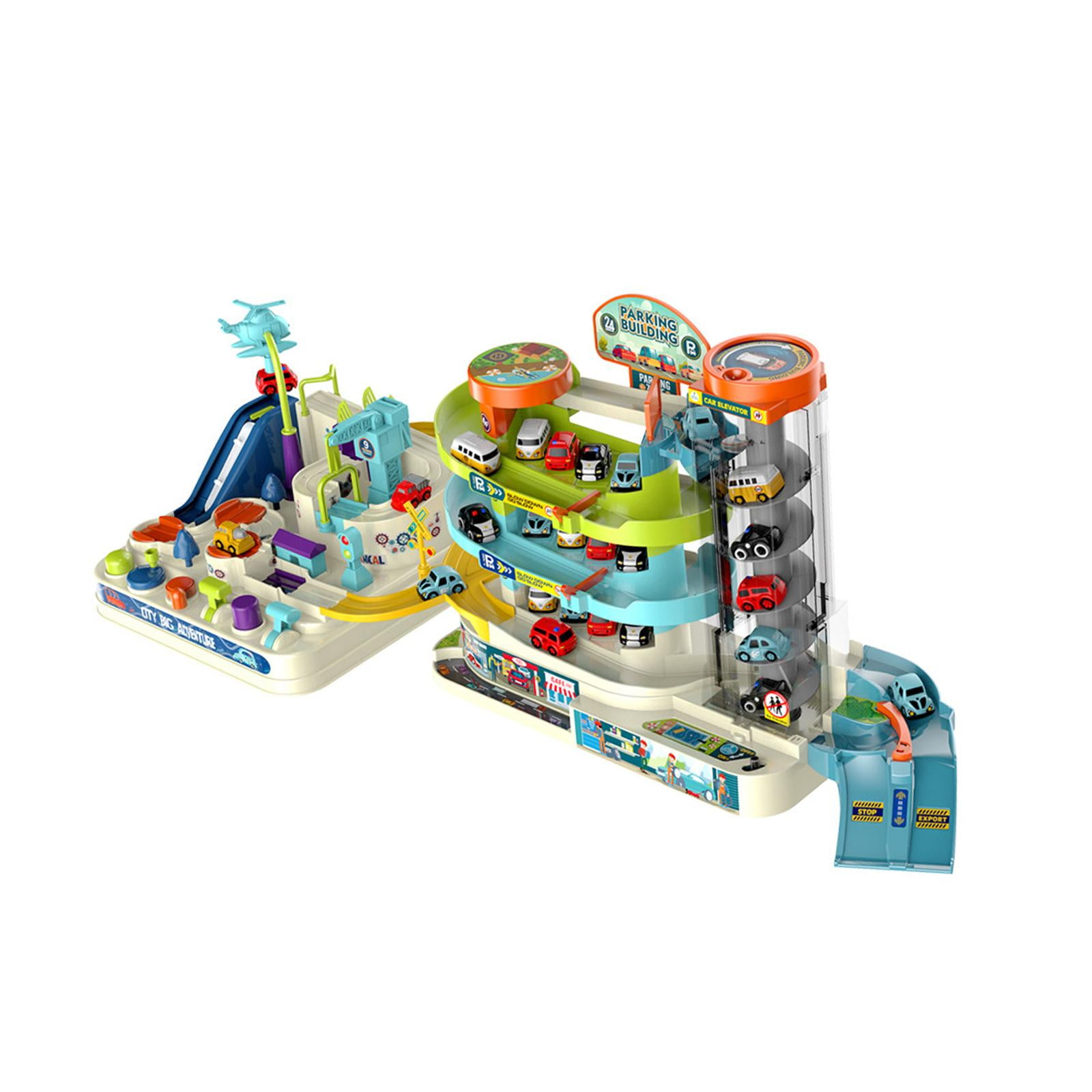 City Car Parking Toy Set with Lift Elevator Kids Play Vehicles for