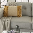 thumbnail image 4 of Mina Victory Life Styles Cotton Mandala Pom Poms Throw Pillow in Mustard Yellow, 4 of 5