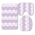 thumbnail image 1 of Juego de alfombras de baño ABPHQTO Sweet Love Hearts Pattern Lavanda Púrpura 3 piezas, 1 of 1