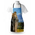thumbnail image 3 of Africa Apron Leopard Sitting on a Tree Trunk with Mountain Range Journey Up Kilimanjaro Scenery, Unisex Kitchen Bib Apron with Adjustable Neck for Cooking Baking Gardening, Tan Blue, by Ambesonne, 3 of 3