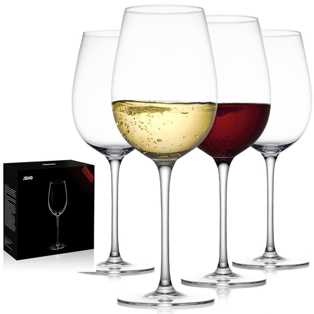 Copas de vino JBHO, cristal de estilo italiano soplado a mano, 540 ml, 4 unidades