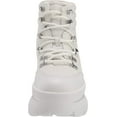 thumbnail image 2 of Steve Madden Husky White Leather Lace Up Hiker Wedge Platform Sneaker Ankle Boot, 2 of 6