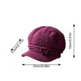 thumbnail image 4 of Lumtrix Women Knit Newsboy Hat with Crochet Flower Winter Warm Beanie Cap with Brim Vintage Slouchy Cabbie Hat for Fall Winter Purple One Size, 4 of 5