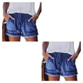 thumbnail image 3 of Qarigey Pantalones cortos de mezclilla casuales Pantalones cortos de mezclilla de cintura alta para mujer con bolsillo Vacaciones en la playa Type21 NO21, 3 of 6