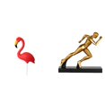 thumbnail image 1 of Estatua de estaca de jardín,Adorno de jardín con forma de flamenco,estaca para césped,patio o porche,Estatua de flamenco,figurita,escultura,playa al aire libre,Estatua del corredor,Estatua, 1 of 8