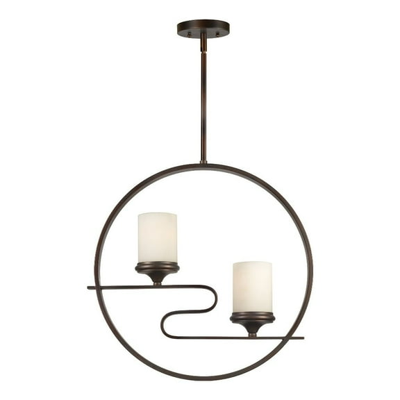 2710-02-32-Forte Lighting-Nan - 2 Light Circular Foyer Pendant-19.75 Inches Tall and 20 Inches Wide