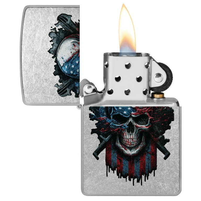 Zippo American Skull Street Chrome Pocket Lighter - Walmart.com